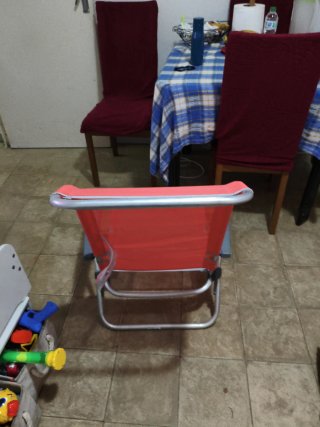 Silla de playa plegable roja