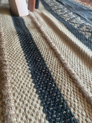 Alfombra de Yute y Algodón Beige/Negro