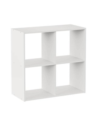 Estantería 4 cubos madera blanca