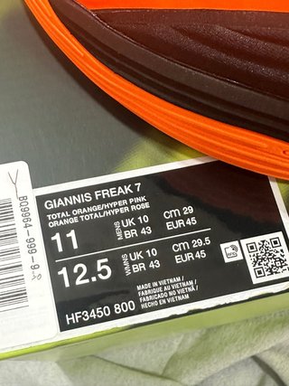 Nike Giannis Freak 7 Naranja Negro