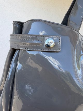 Borsa Armani grigia vernice