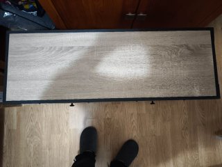 Mueble TV madera y metal gris