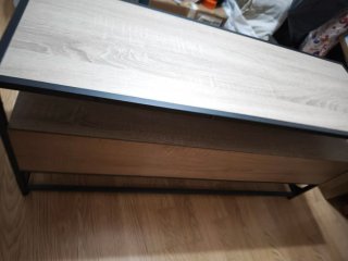 Mueble TV madera y metal gris