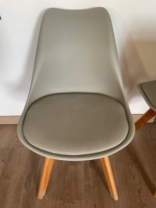 Pack 3 Sillas nórdicas gris y madera