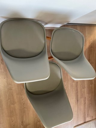 Pack 3 Sillas nórdicas gris y madera