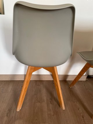 Pack 3 Sillas nórdicas gris y madera