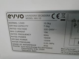 Lavadora Secadora 10 / 7 Kg  Evvo W4.10