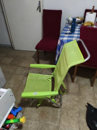Silla de playa plegable verde