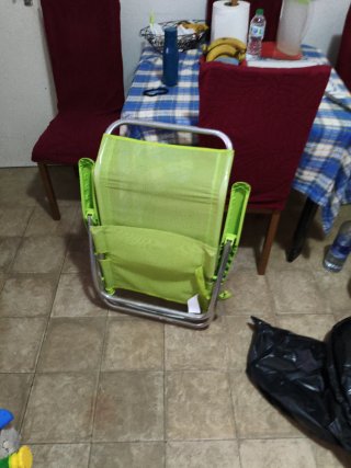 Silla de playa plegable verde