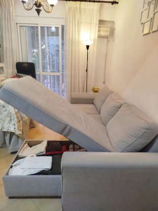 Sofá Cama Chaise Longue Gris Conforama