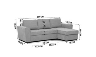 Sofá Cama Chaise Longue Gris Conforama
