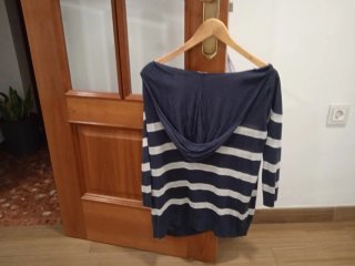Cárdigan rayas azul marino y blanco