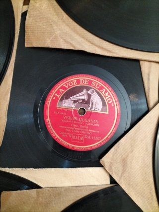 Colección 14 discos pizarra gramófono