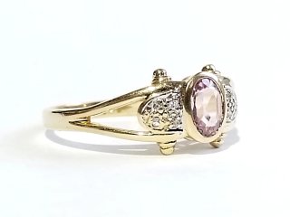 Anillo Oro 18k Rosa de Francia y Diamantes