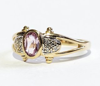 Anillo Oro 18k Rosa de Francia y Diamantes