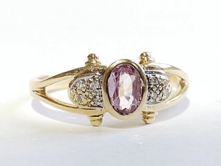 Anillo Oro 18k Rosa de Francia y Diamantes