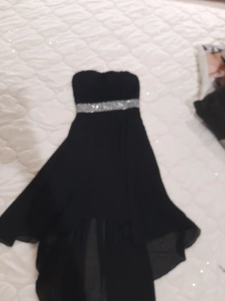 Abito elegante nero pizzo e con strass