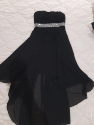 Abito elegante nero pizzo e con strass