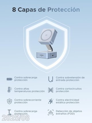 UGREEN Cargador inalambrico 2en1 MagFlow Qi2 25W
