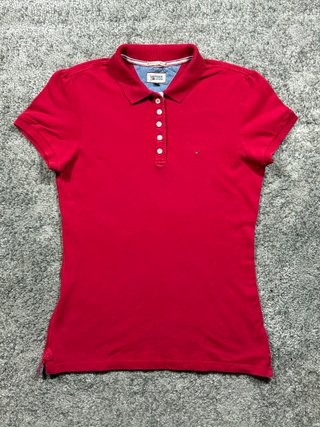 Hilfiger Denim polo rojo entallado talla M