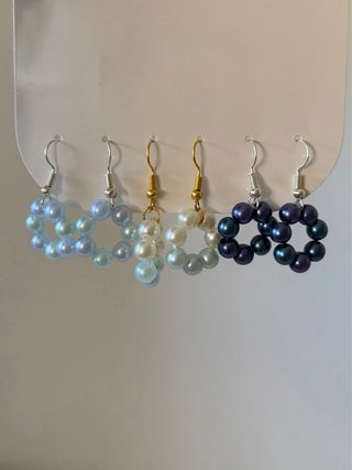 Pendientes perlas azules