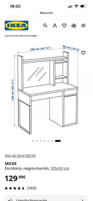 Escritorio Ikea Micke Negro/Marrón