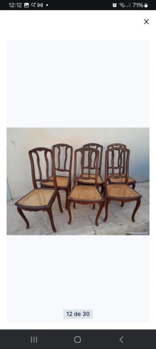 Juego de  comedor roble francés