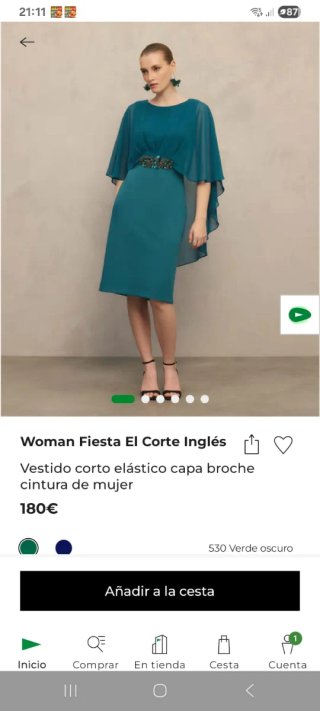 Vestido Fiesta El Corte Inglés Talla M