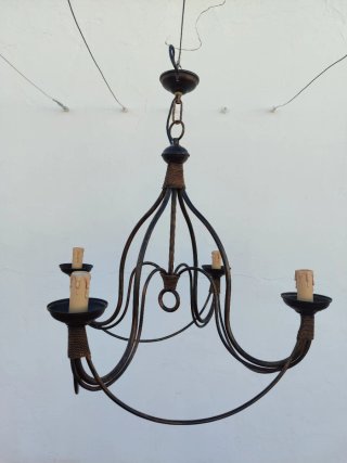 Lámpara de techo metal negra y dorada 45x65
