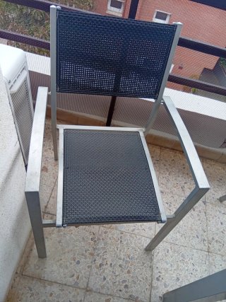 Mesa extensible terraza y 6 sillas