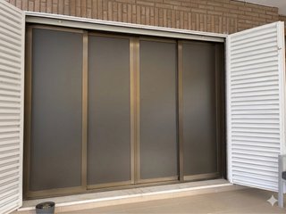 Ventanal Aluminio Bronce 270x212 corredera
