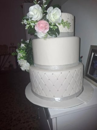 Maqueta Tarta Boda 3 Pisos Flores