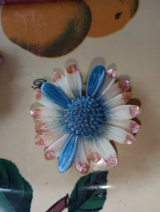 Cera aromática flor rosa y azul