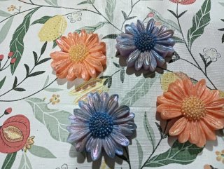 Cera aromática flor rosa y azul