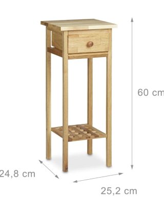 Mesita de noche de madera Relaxdays