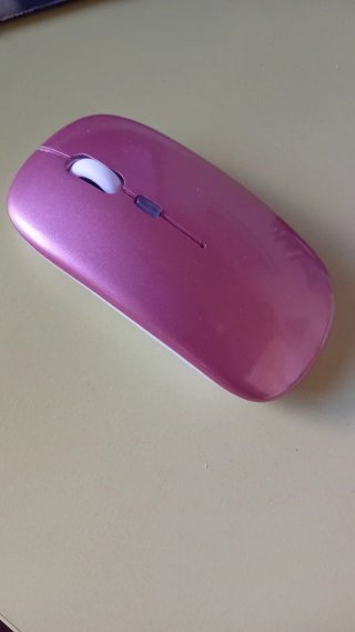 Ratón inalámbrico rosa recargable con led