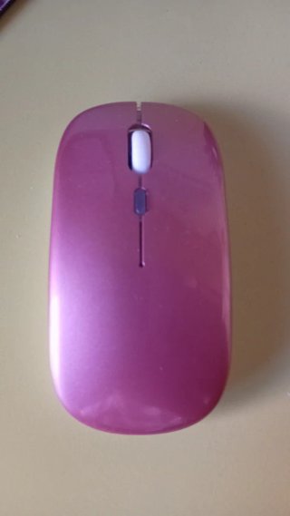Ratón inalámbrico rosa recargable con led