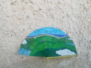 Abanico pintado al óleo
