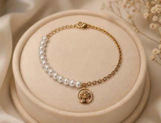 Pulsera perlas y árbol de la vida
