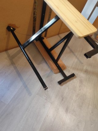 Mesa de cocina extensible madera y metal
