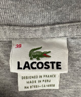 Polo Lacoste mujer gris manga larga – original