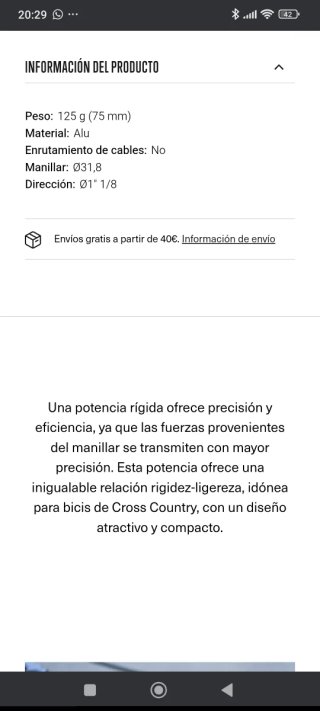 Potencia Orbea OC MP20 Orbea Oiz