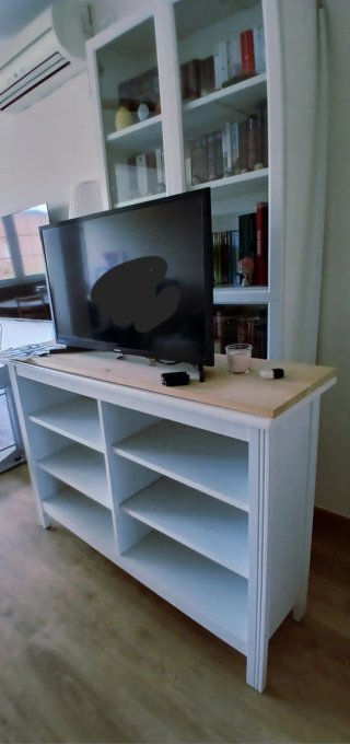 Mueble Salón Blanco y Madera