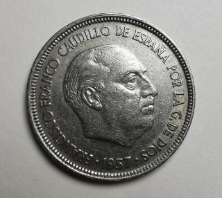 Moneda 5 Pesetas Franco 1957 Estrella 75