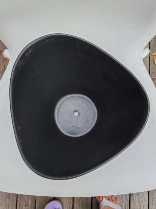 Vaso moderno grigio smaltato diametro 23 cm
