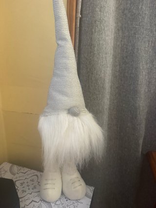 Gnomo Decorativo Blanco y Gris