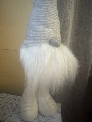 Gnomo Decorativo Blanco y Gris