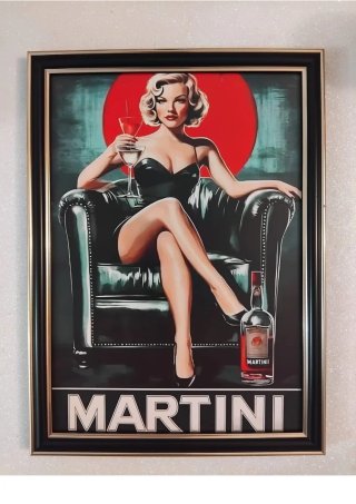 Quadro Martini Donna Sedia Pelle