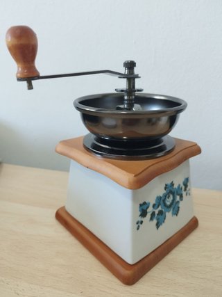 Molinillo Café Vintage Cerámica y Madera