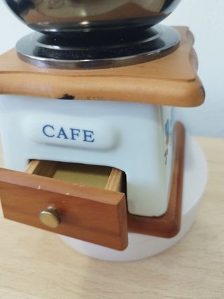 Molinillo Café Vintage Cerámica y Madera